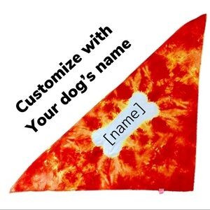 Tie dye bandana neckerchief fire sky with bone